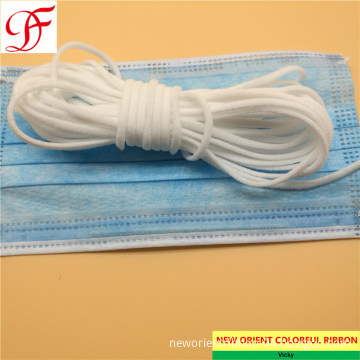 Factory Elastic White Medical 3mm 5mm Flat Round Face Mask Rope Earloop for KN95/N95/Respirator/FFP2 Mask/3 Layers Disposable Mask/Medical Mask/Surgical Mask